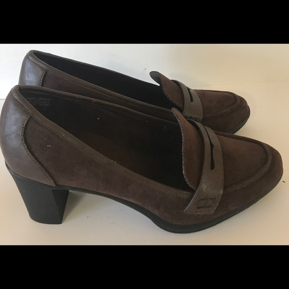 Studio Flexx ladies penny loafers brown fabric 10M